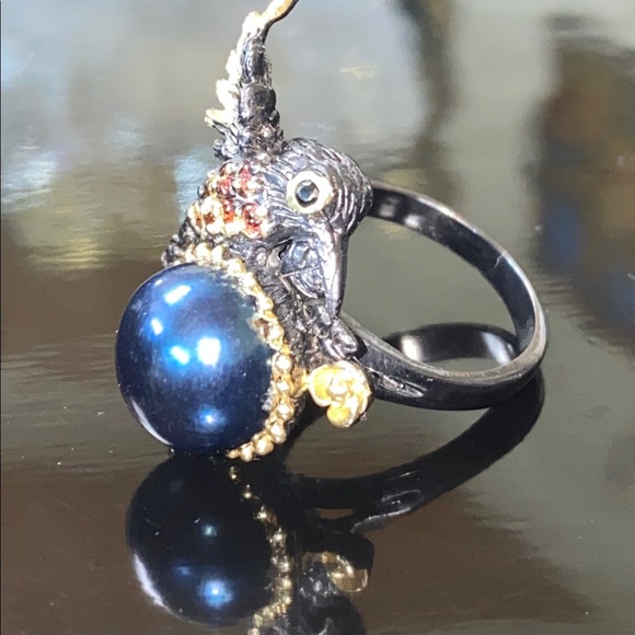 Adorable Genuine Black Tahitian Pearl Ring - Picture 8 of 17
